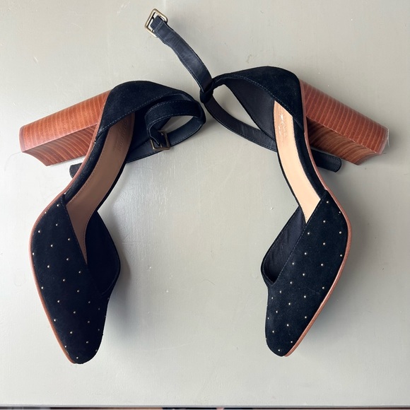 Soludos Colette Brass Studs Block Heels 10 - Picture 7 of 9